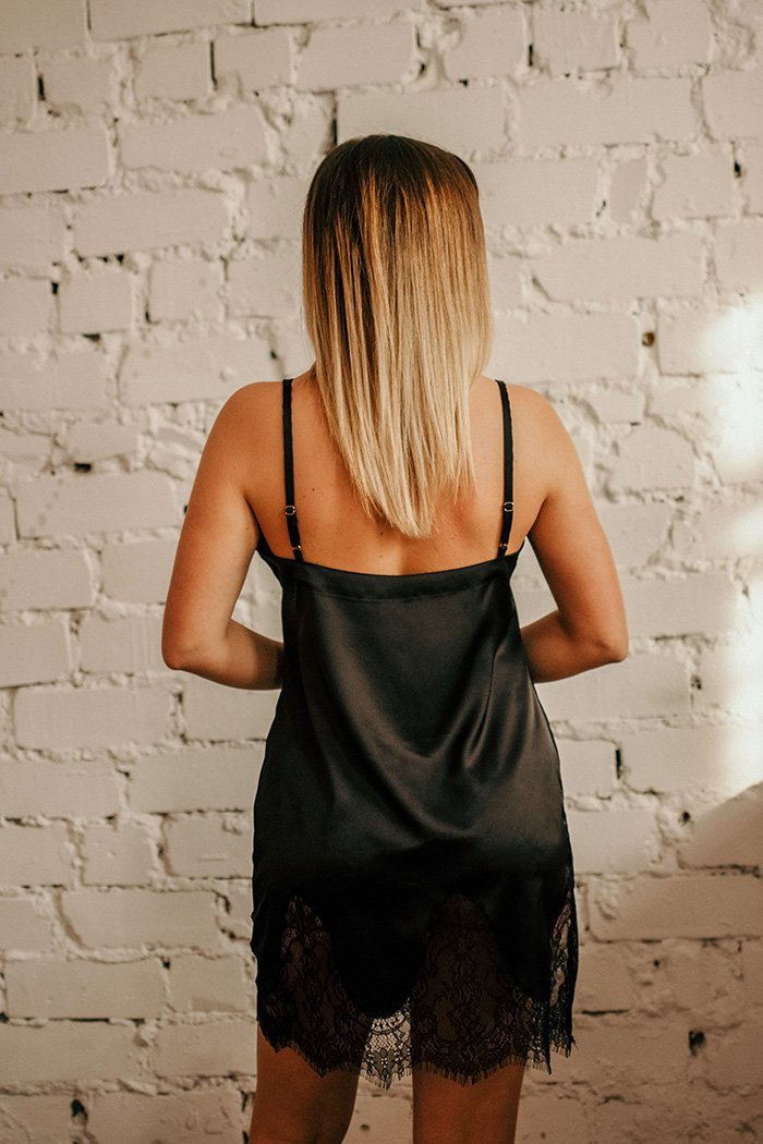 Silk Slip with French Lace