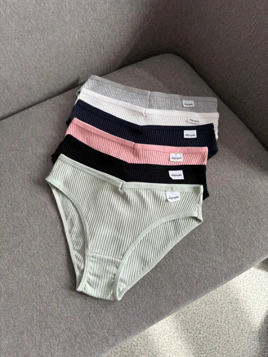 Базові трусики з рібсового бавовняного матеріалу